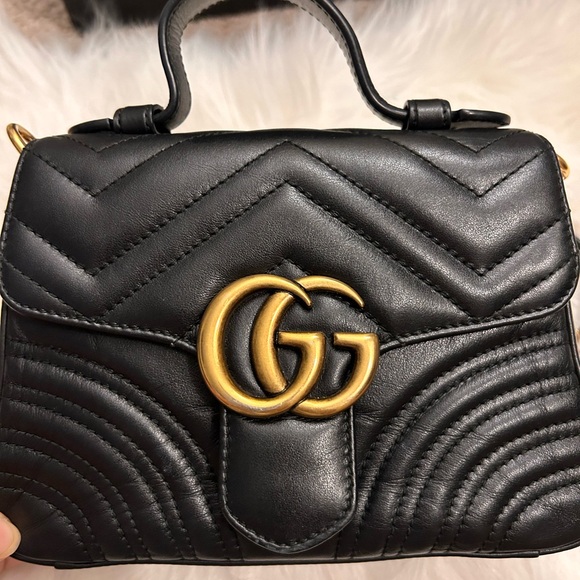 Gucci Marmont mini top handle bag black - Picture 9 of 14